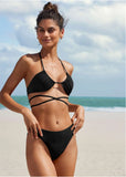 Strappy Ibiza Triangle Top Black Beauty