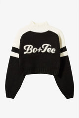 Knit Logo Cropped Jumper in Black