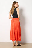 Claire Satin Midi Skirt