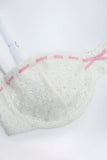 Broderie Anglaise Underwired Balconette Bikini Top in White