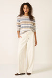 Lettie Striped Cable Cashmere Sweater