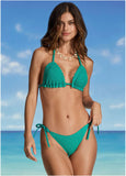 Crochet Miami Tie Side Moderate Bottom Tropical Green