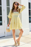 Quincy Yellow Floral Smocked Top Dress