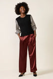 Dana Satin Sleeve Twofer Sweater