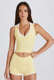 Soft Active Polo Crop Top in Lemon