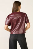 Antonin Vegan Leather Short Sleeve Top
