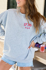 Freedom 1776 Light Grey Graphic Sweatshirt