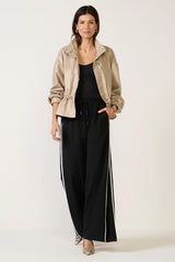 Faux Leather Bomber