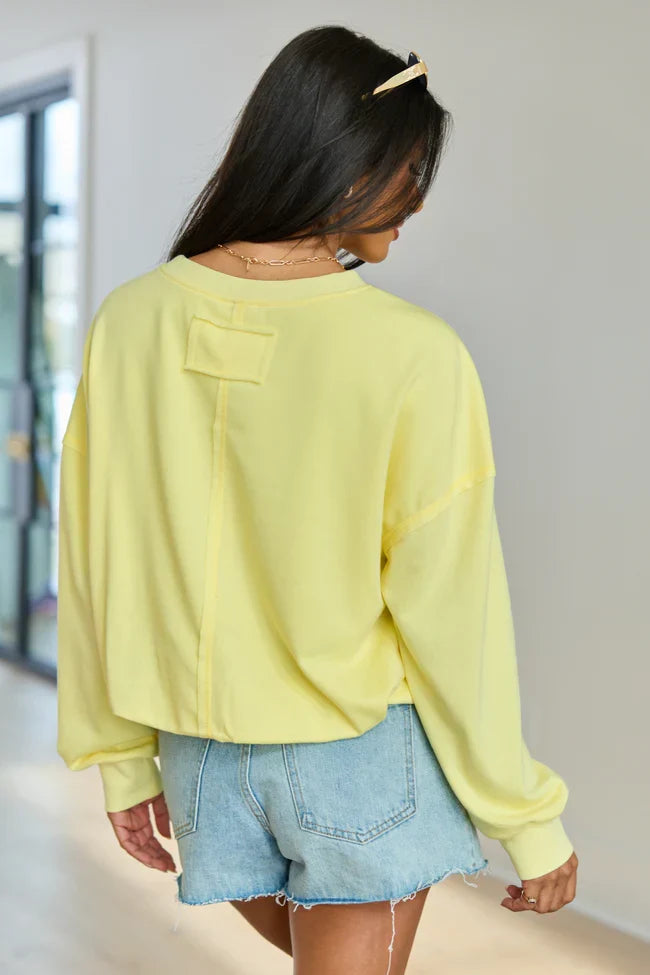 Prestyn Yellow Bubble Long Sleeve Top