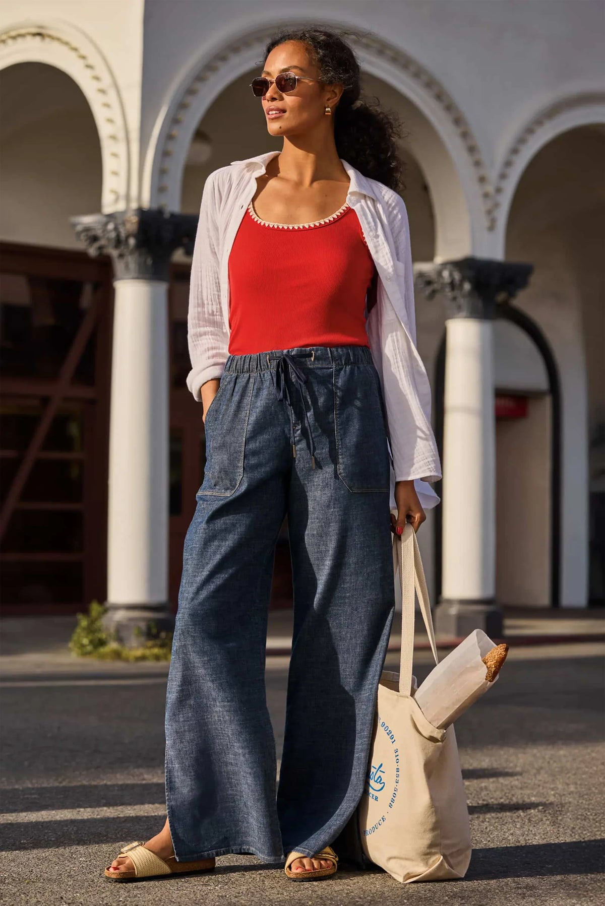 Julia Stretch Linen Lounge Pant