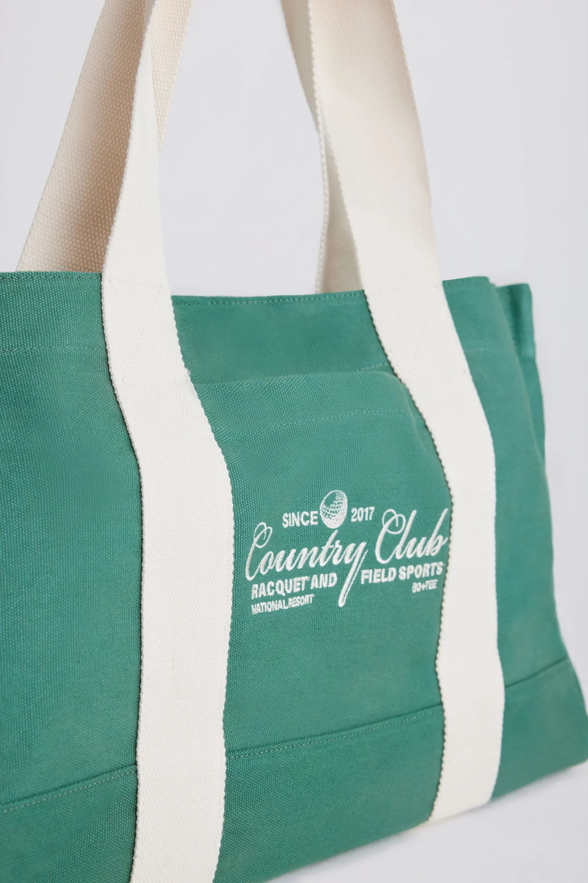 Oversized Canvas Tote Bag in Green