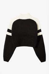 Knit Logo Cropped Jumper in Black