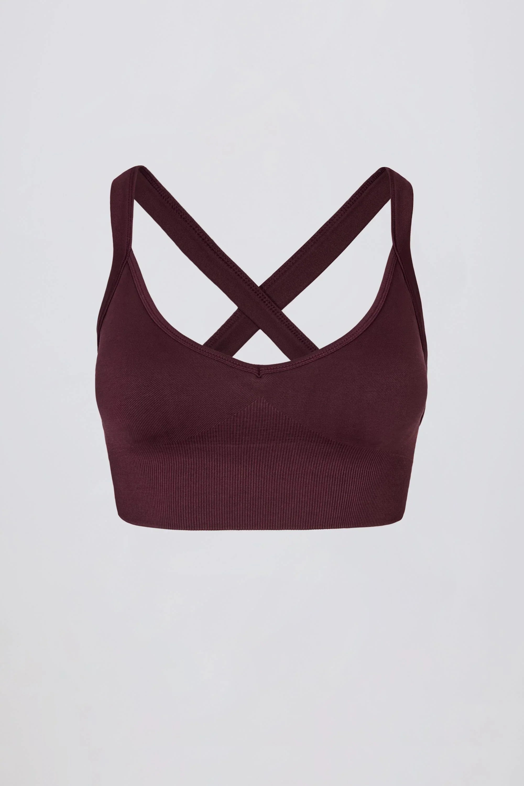 Super Sculpt Seamless Crossback Sports Bra in Burgundy