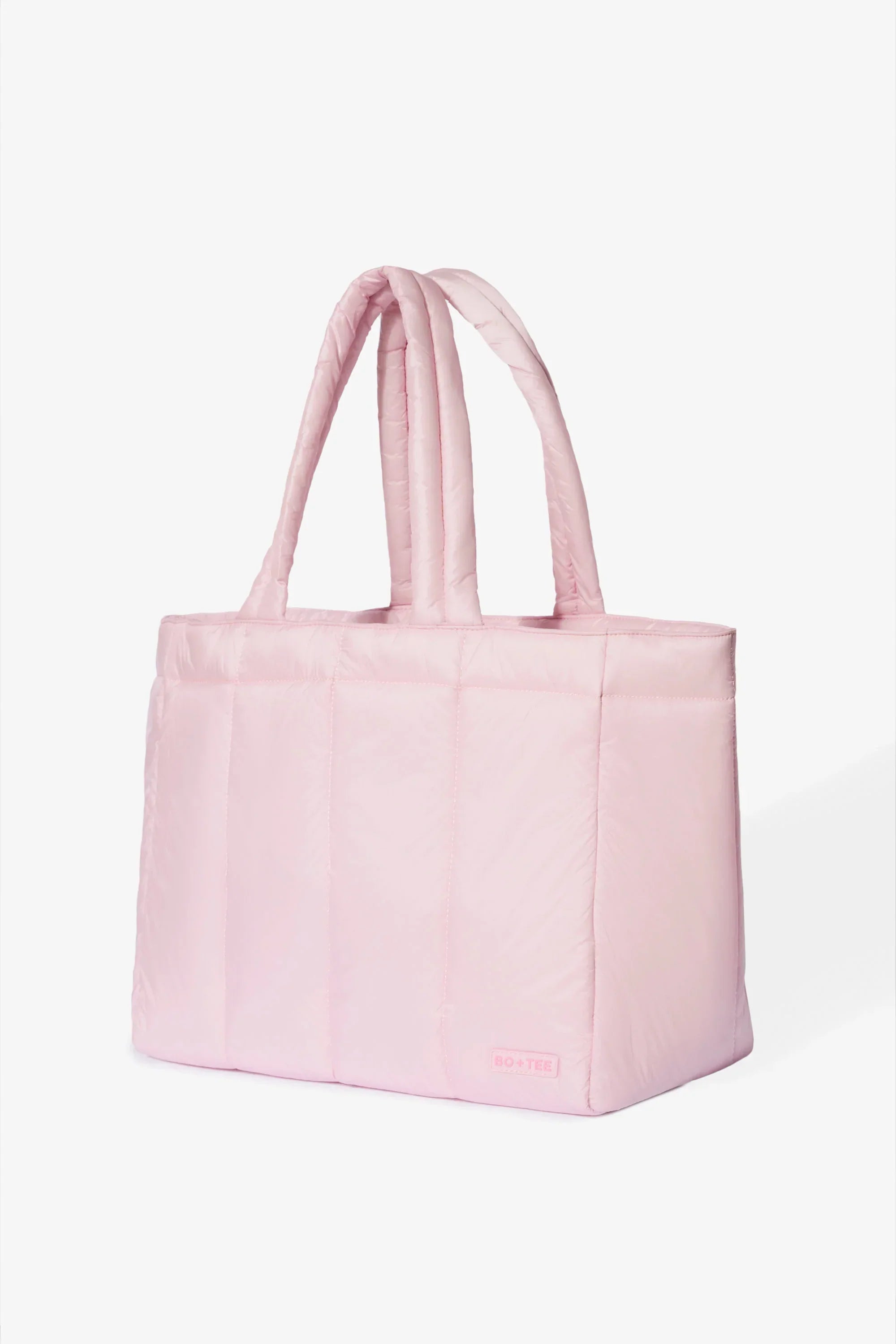 Waterproof Puffer Tote Bag in Powder Pink