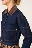 Combo Collar Denim Jacket