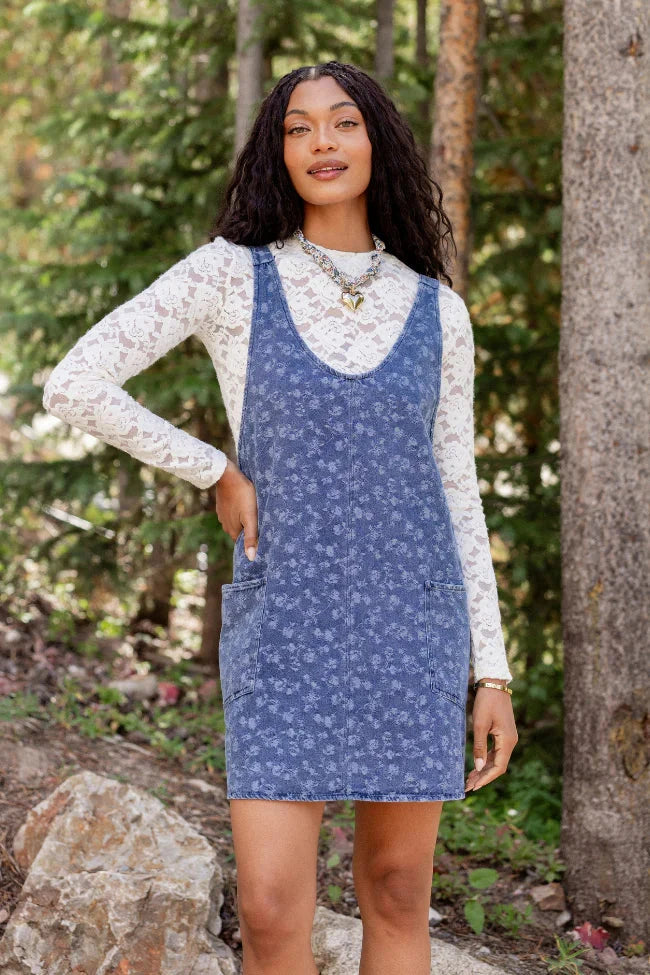 Hazel Floral Denim Mini Dress