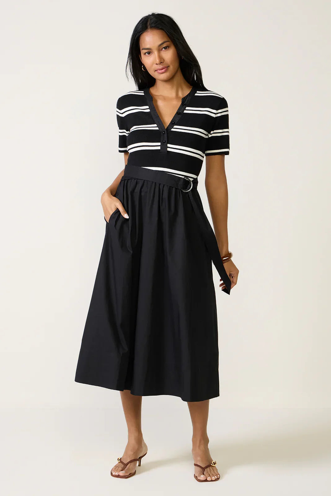 Anika Twofer Henley Midi Dress
