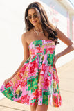 Calloway Multi Tropical Print Strapless Dress