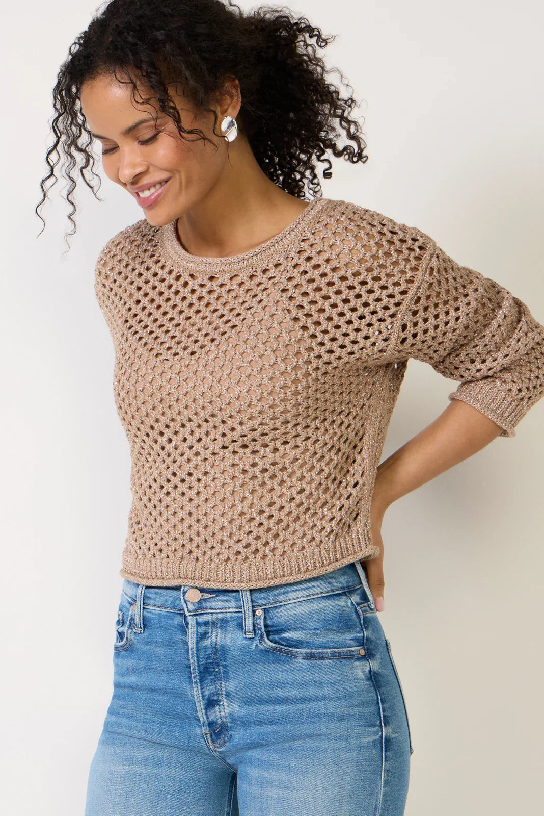 Cala Shimmer Crochet Sweater