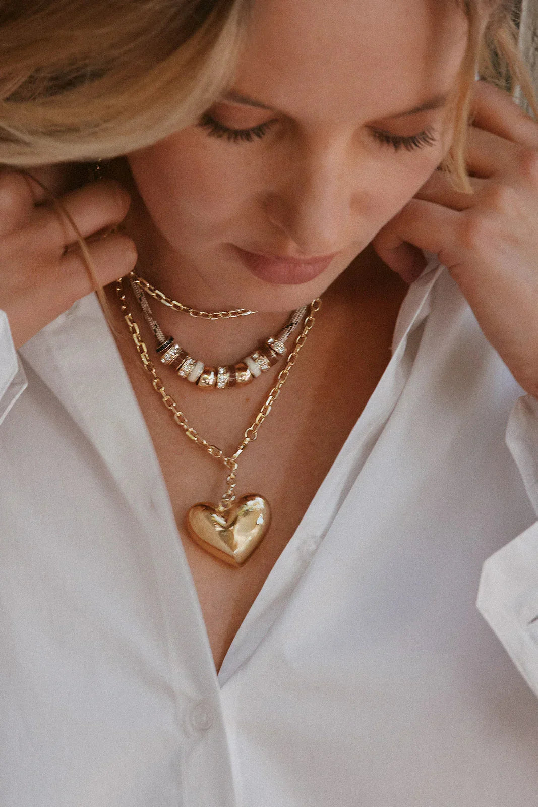 Carina Heart Drop Necklace
