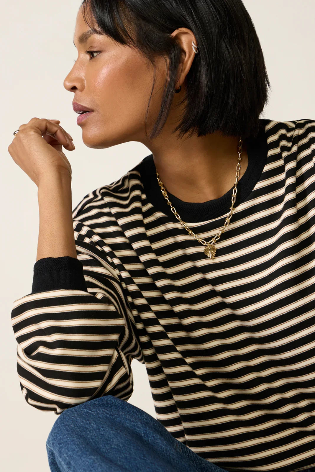 Kaylin Cozy Stripe Tee