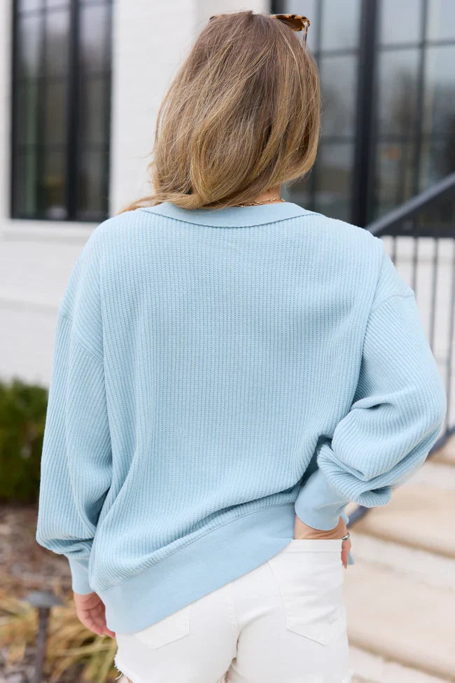 Rue Blue Thermal Long Sleeve Top