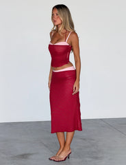 CALINE RUCHED CORSET RED