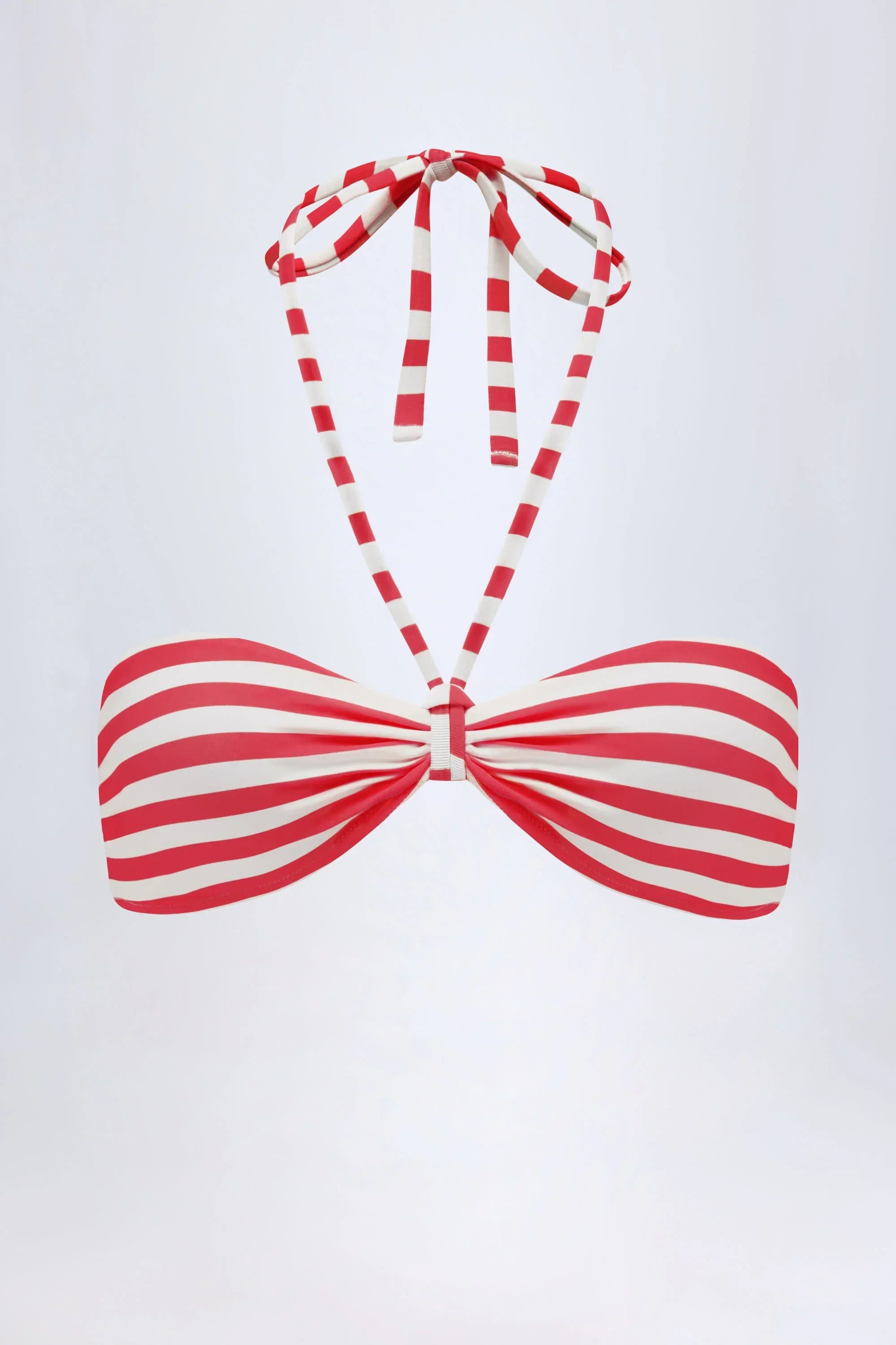 Multiway Bikini Top in Cherry Red Stripe