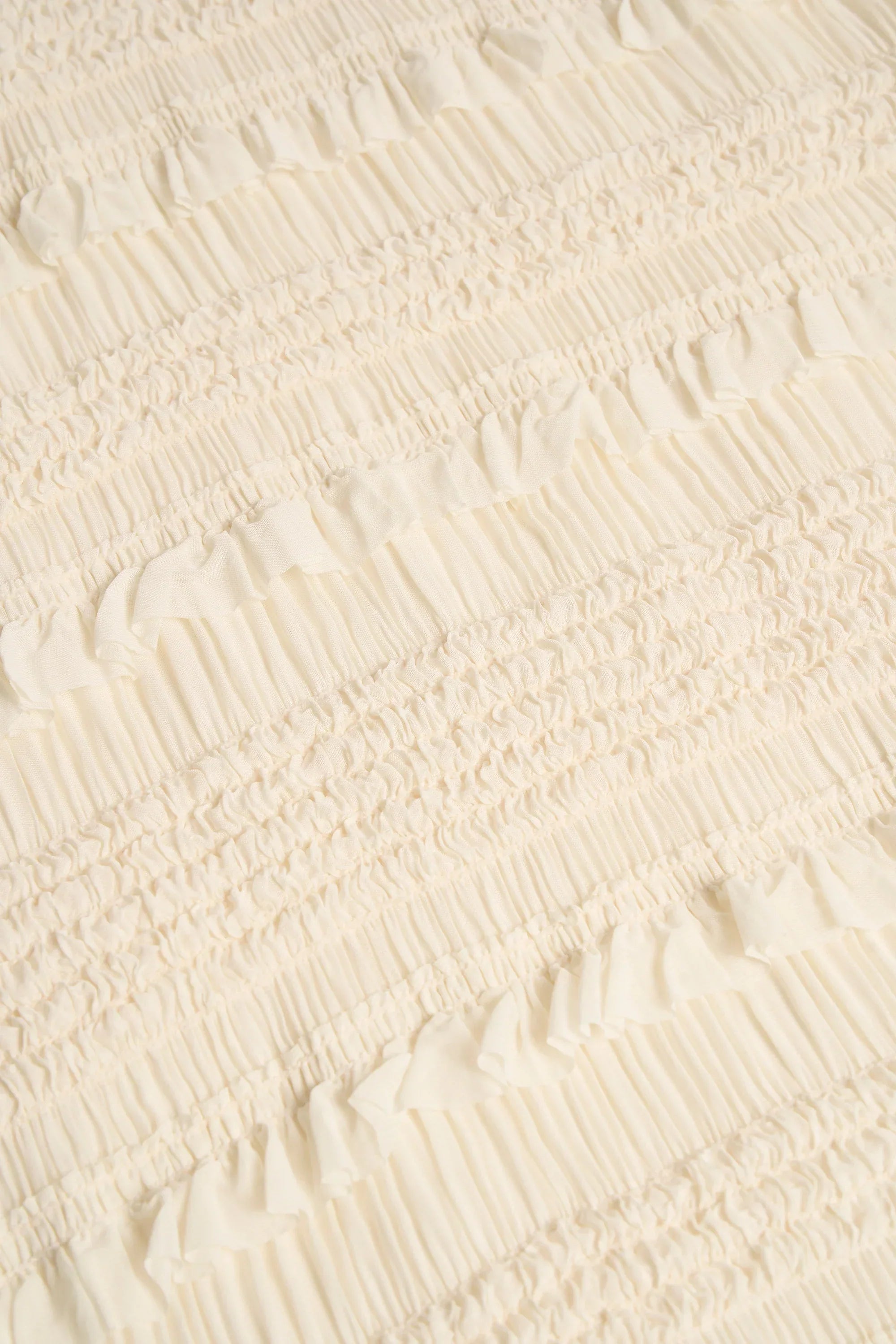 Ruffled Mid Rise Maxi Skirt in Ivory