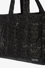 Waterproof Puffer Tote Bag in Black