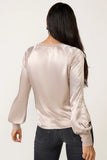 City Satin Long Sleeve Top