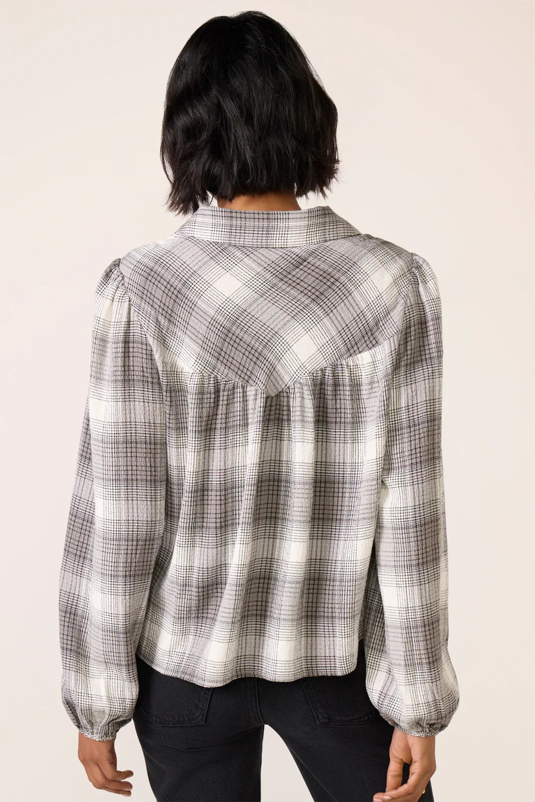 Maleah Pucker Plaid Blouse