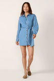 Denim Wrap Shirt Dress