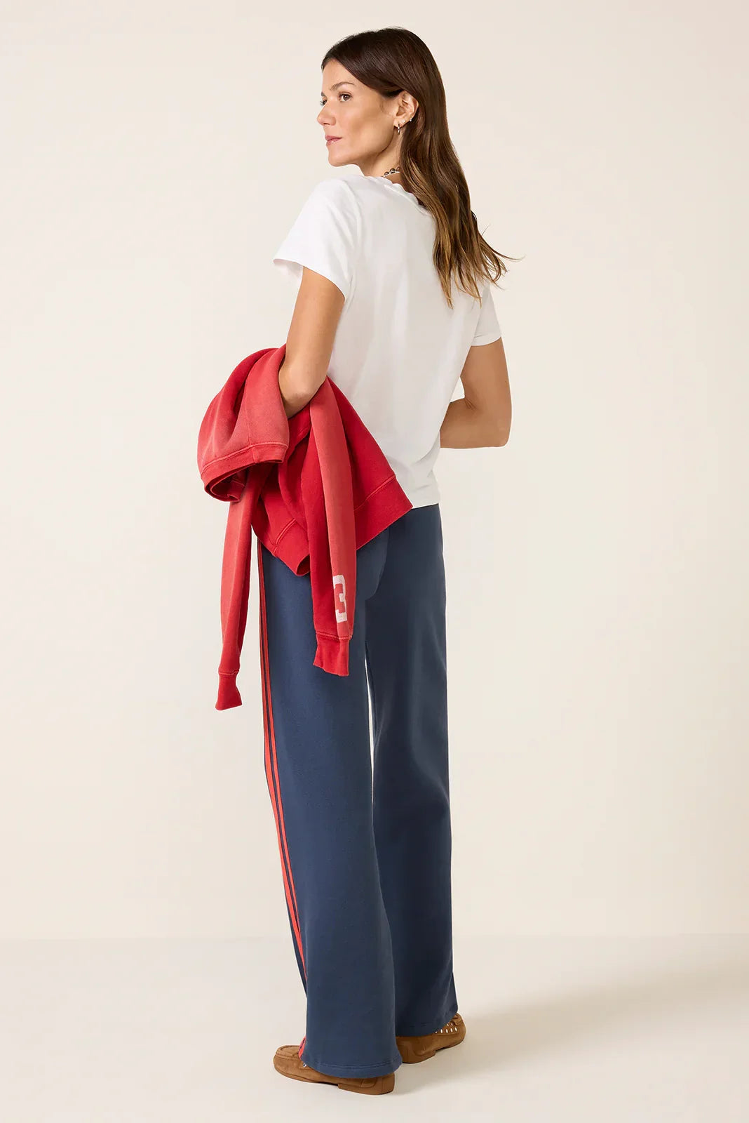 Solid Wide Leg Track Pant