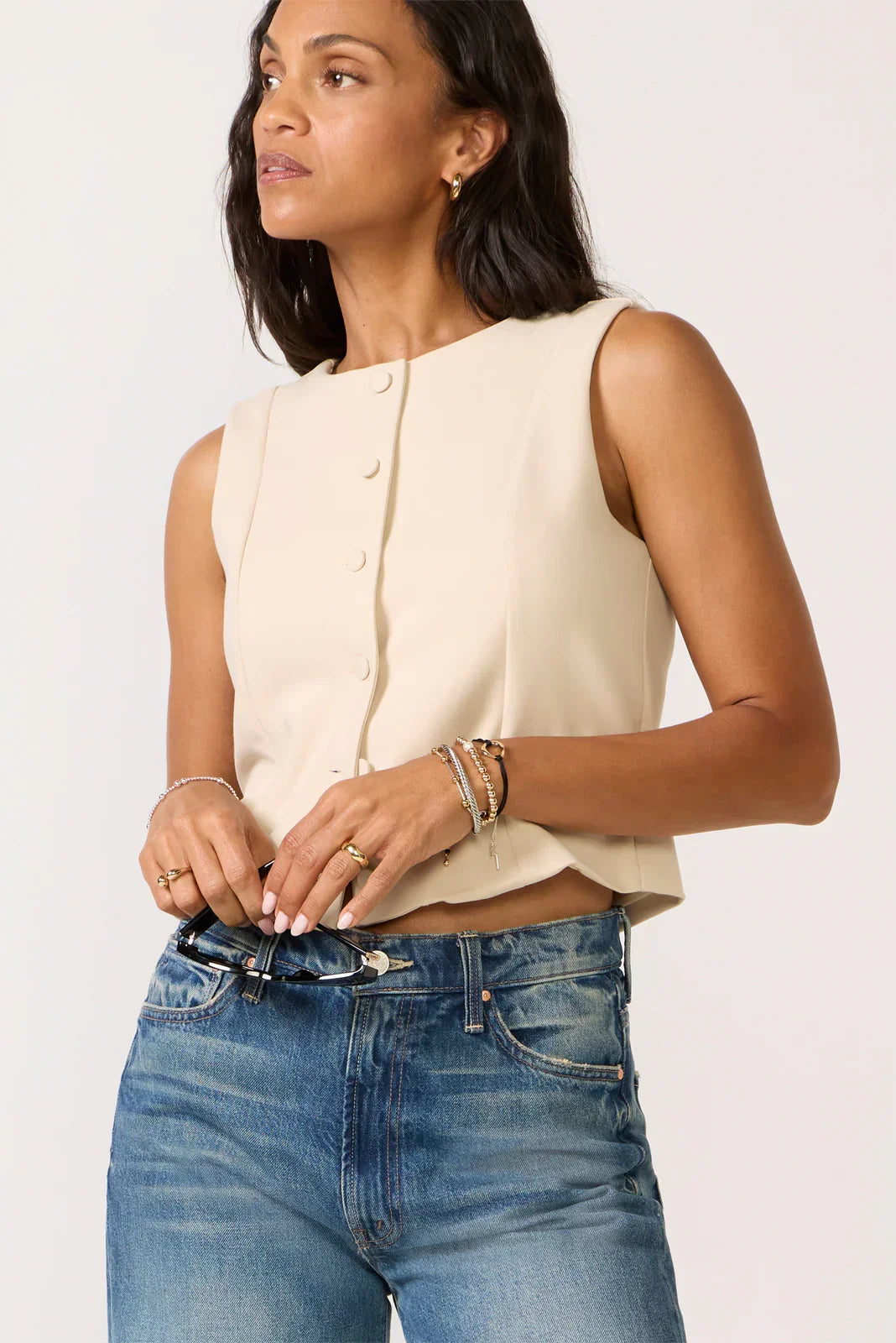 Briar Button Front Vest