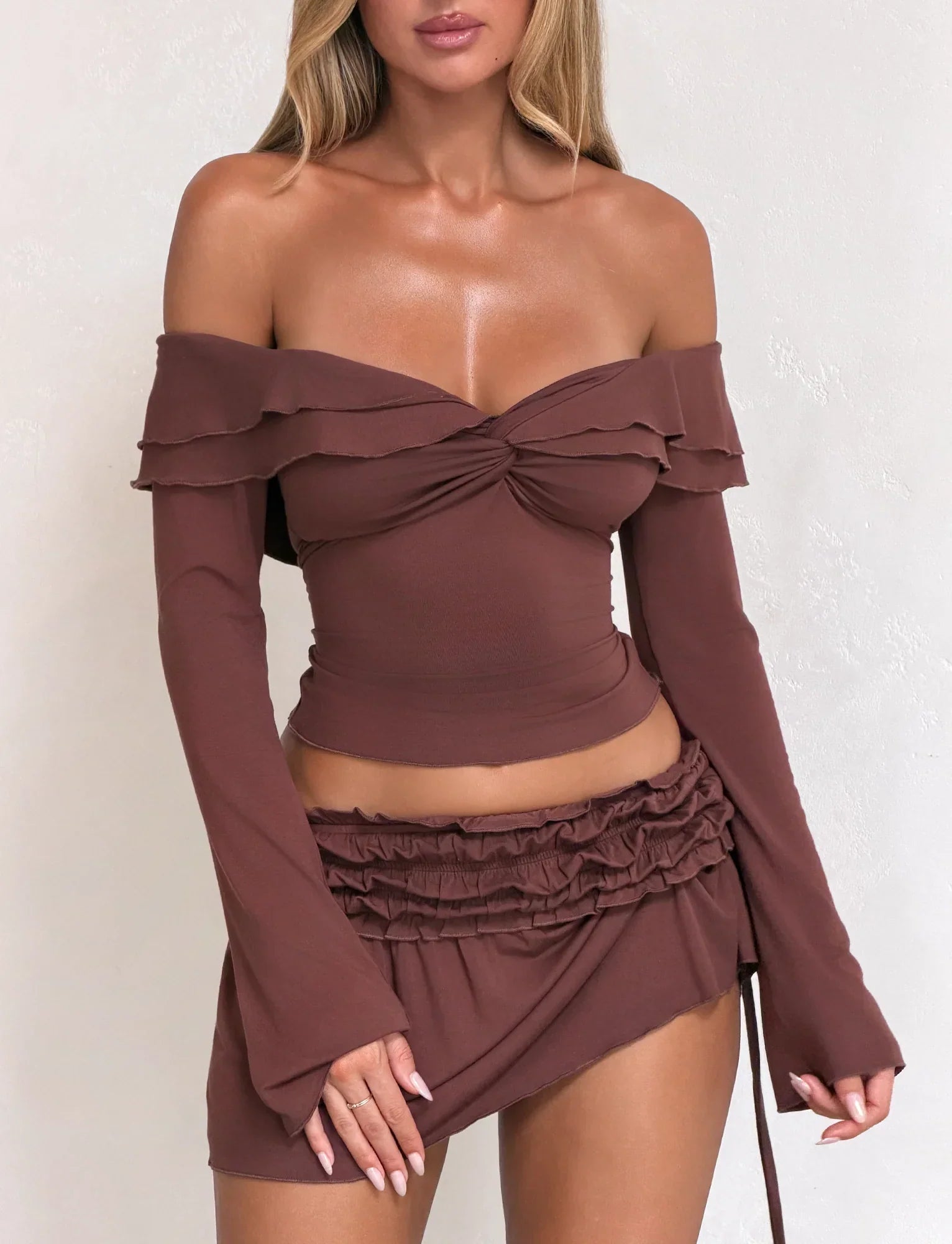 DENALI LONG SLEEVE TOP CHOCOLATE