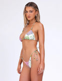 FINLEA BIKINI BOTTOM GREEN FLORAL STRIPE