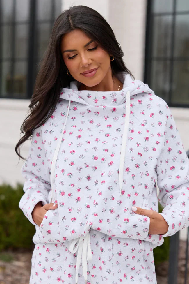 Jolie Pink Floral Hoodie