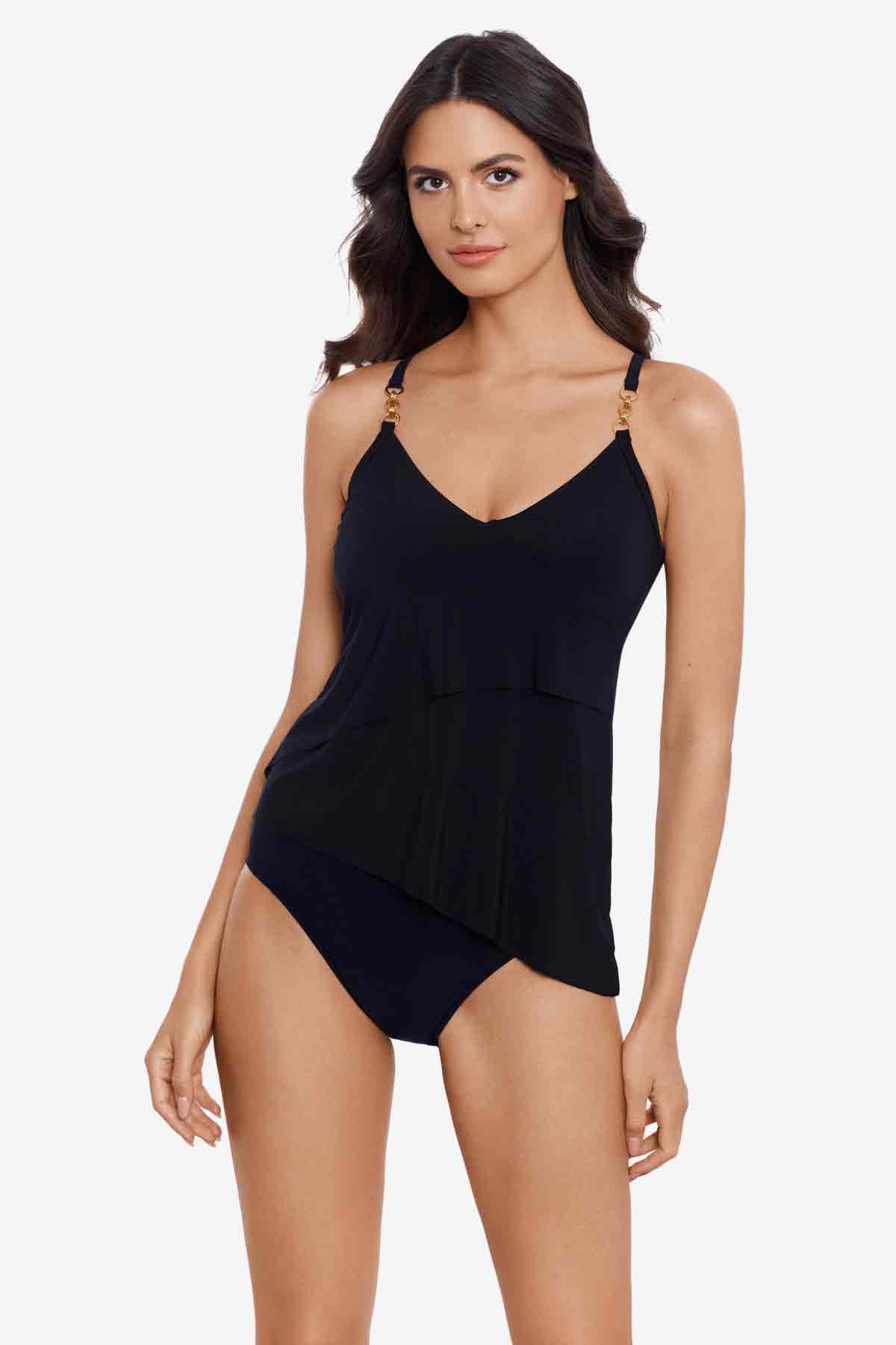 Eliza Tankini Top in Chain Link