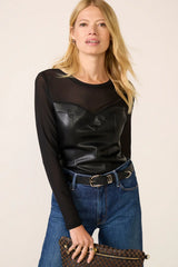 Faux Leather Corset Top