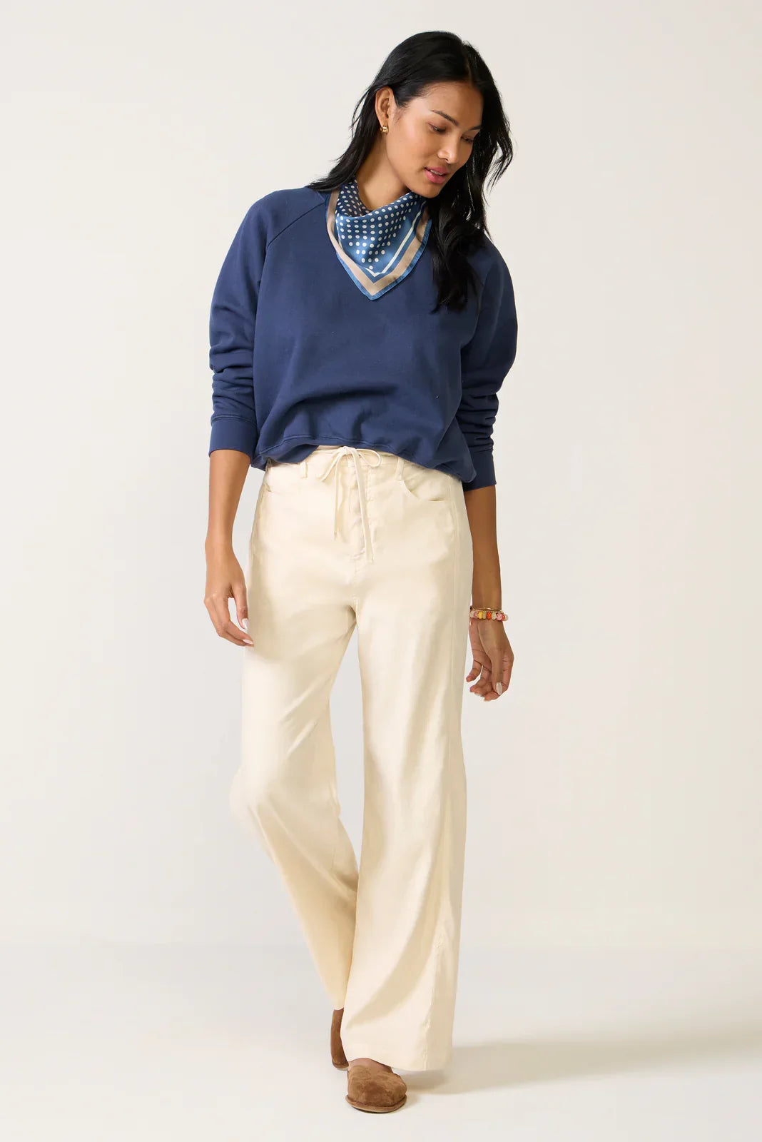 Joelle Stretch Linen Trouser with Tie Waist