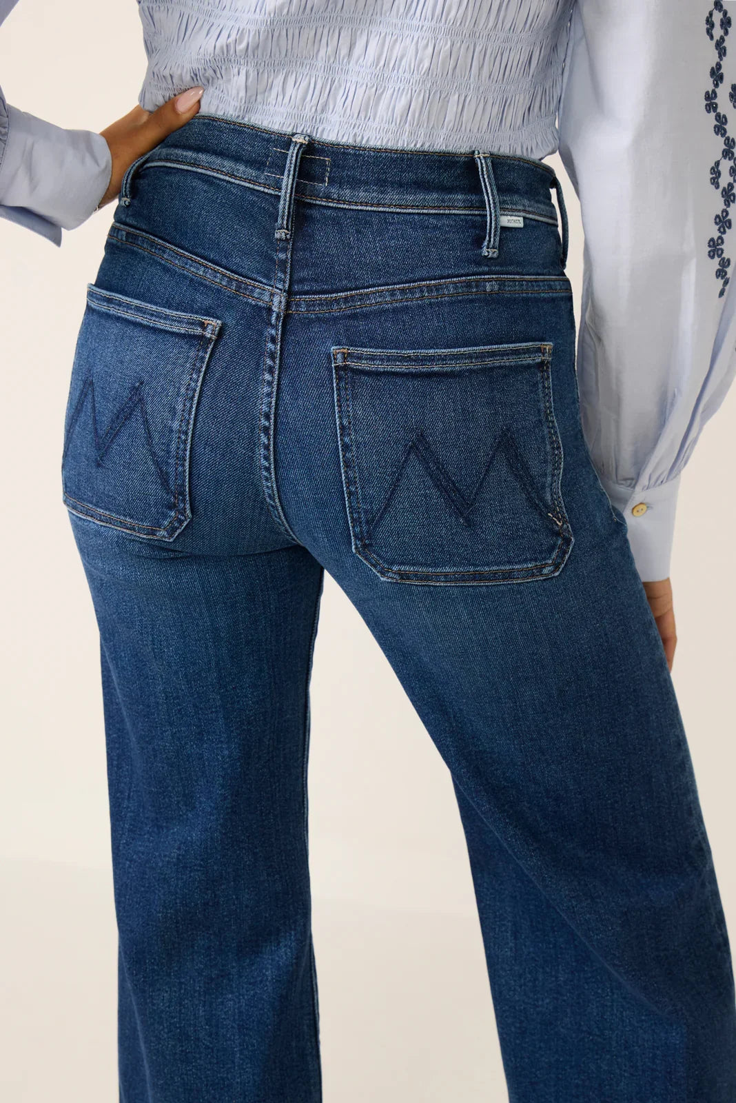 Petite Lil Hustler Roller Patch Pocket Skimp Wide Leg Jean