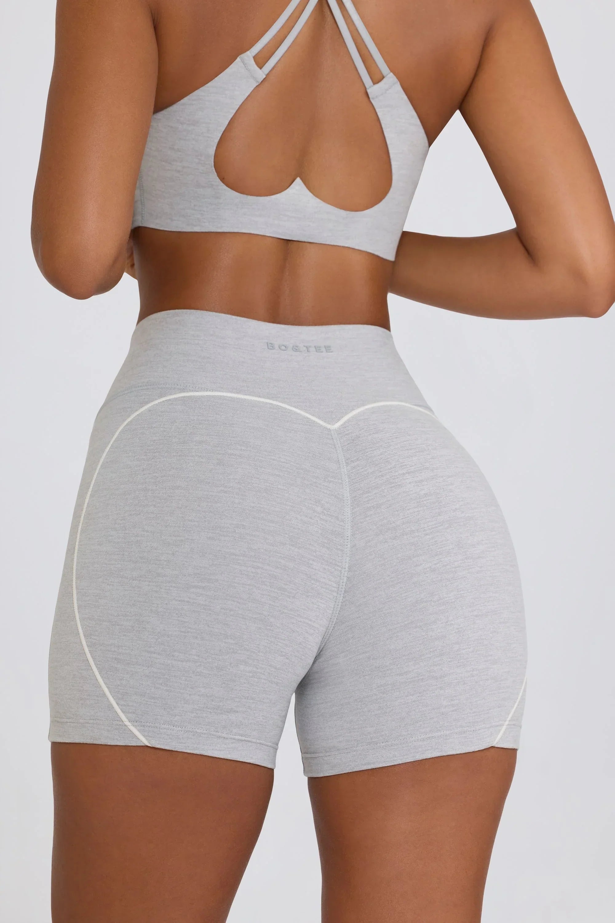 Soft Active Mini Shorts in Grey Marl