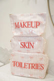 KenzKustomz Pink Ribbons Clear Coat XL Bag Toiletries