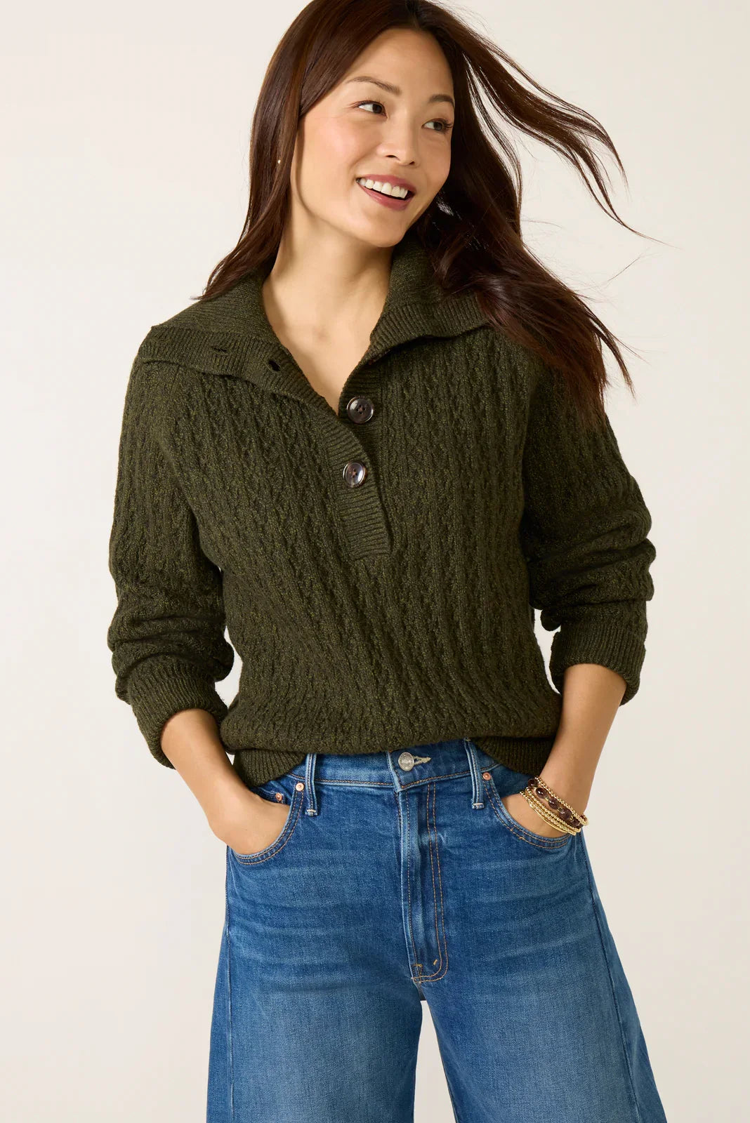 Bridget Half Button Sweater