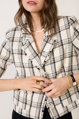 Amy Raw Edge Plaid Jacket