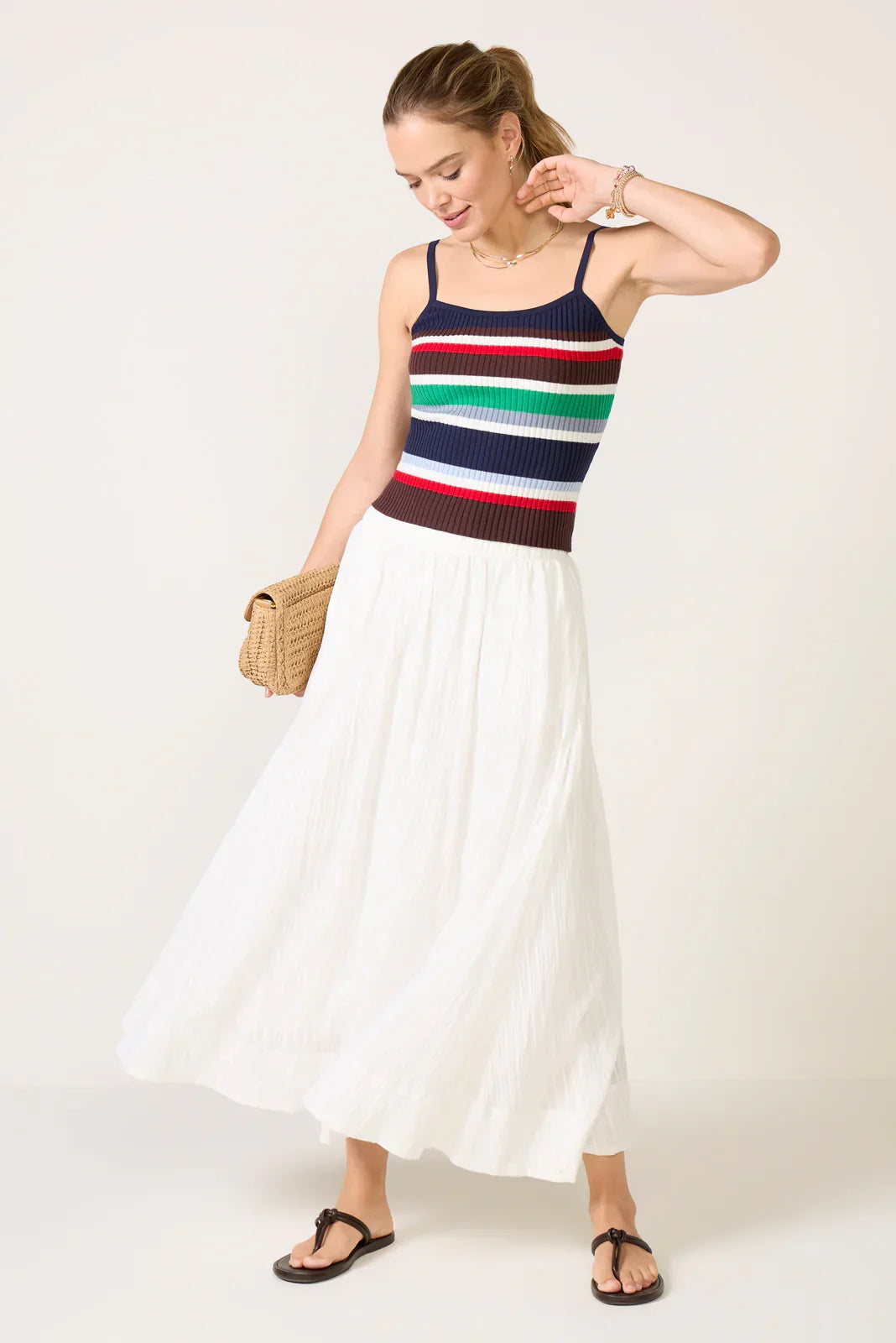 Shadow Stripe Maxi Skirt