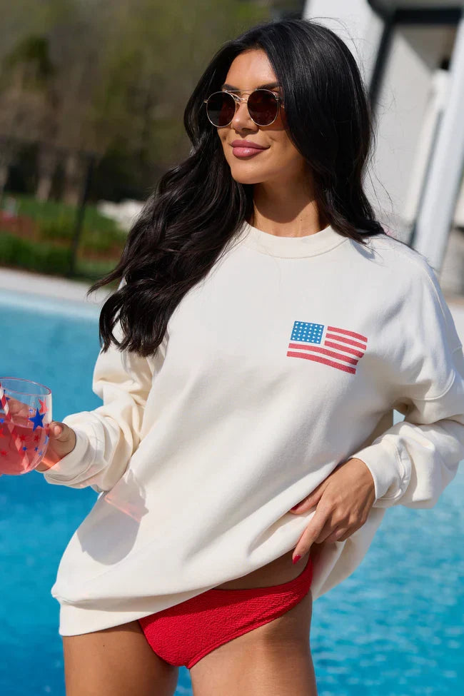 Live Free Cream Graphic Sweatshirt