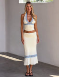 CALINA LACE PANEL MIDI SKIRT CREAM