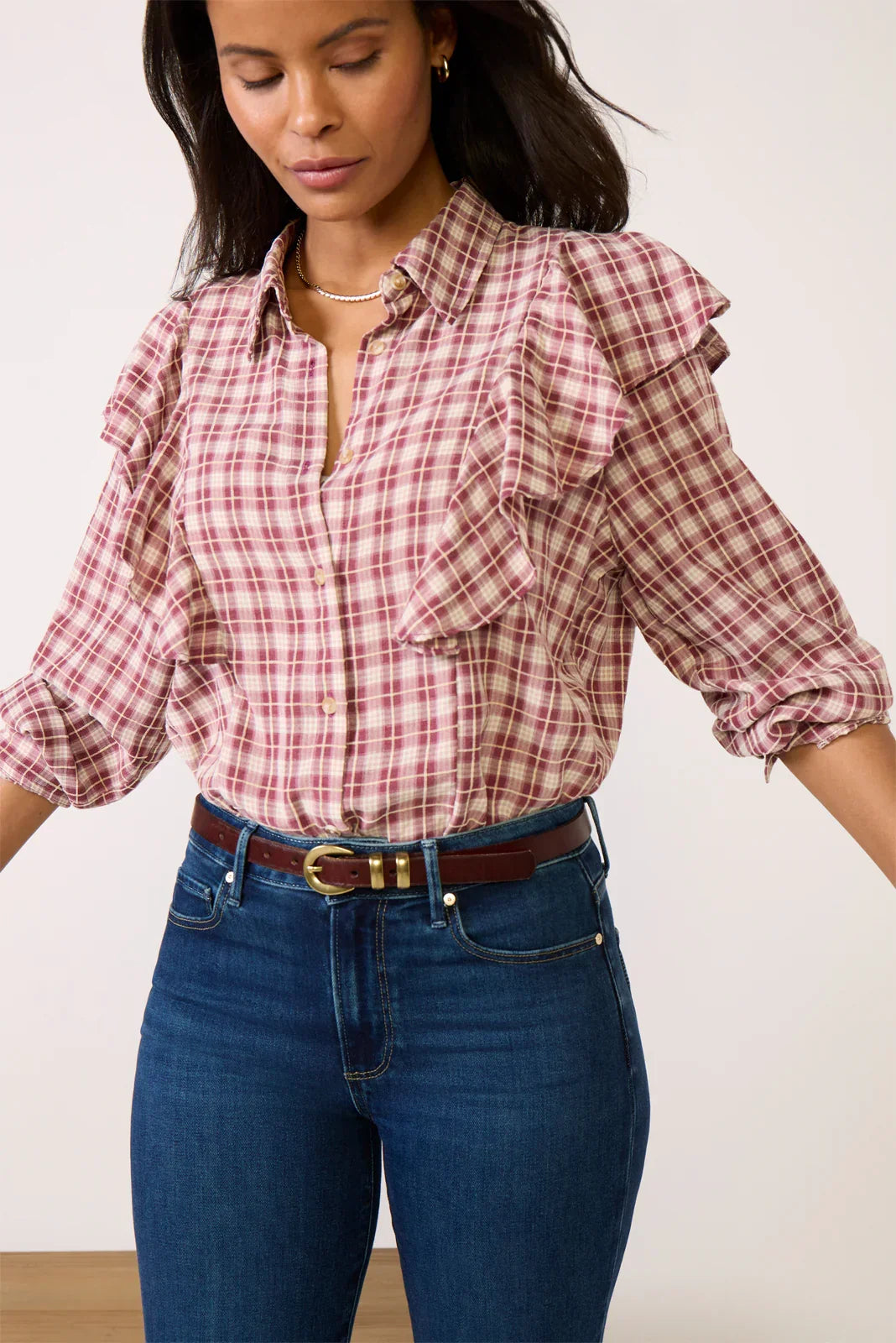 Dru Ruffle Front Shirt
